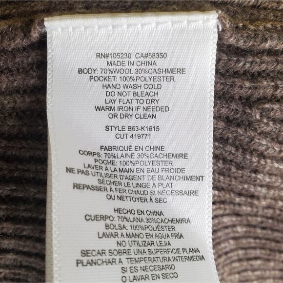 Joie Wool & Cashmere Ribbed Brown Tunic Sweater Size Medium - Picture 9 of 9